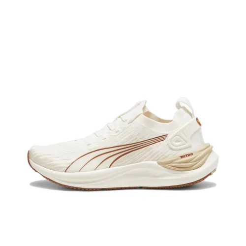 PUMA Electrify Nitro 3 Non-slip Wear-resistant Shock Absorption Low-Top Running Shoes Women's Beige