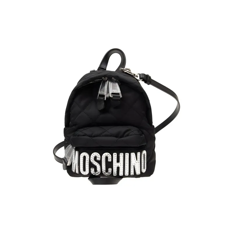 MOSCHINO Polyamide With Leather Handbag Backpack Mini Women's Black-1