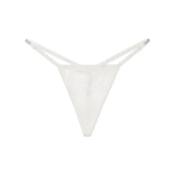 Victoria's Secret PINK VERY SEXY Shine Strap Lace V-Sg Panty/CW Underpants Women's 1 Pack White
