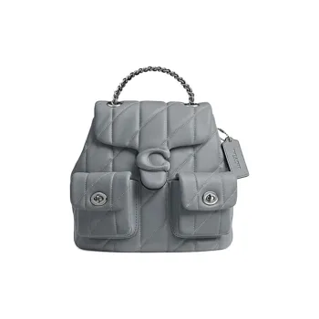 COACH Tabby Sheepskin Backpack Trumpets Women's Gray Blue