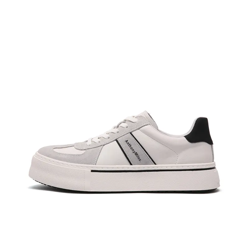 Anthony Miles Warm Slip Resistant Cushioning Wear Resistant Low Top Skateboard Shoes Men's White-0