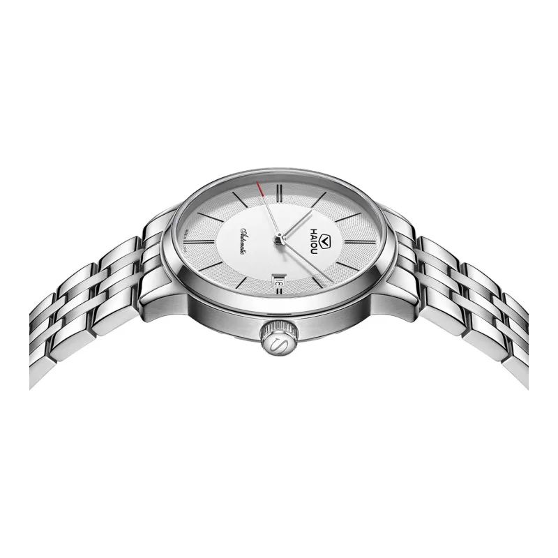 Sea Gull Automatic Mechanical Movement Genuine Leather Strap Watch Men's Watches White Dial-2
