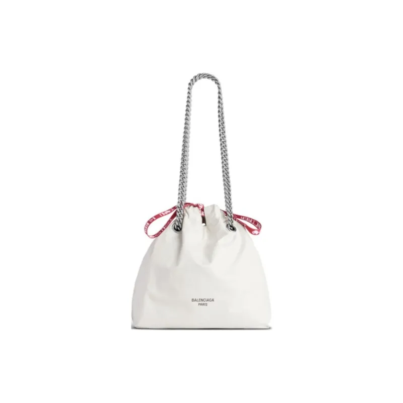 Balenciaga CRUSH Cow Leather Tote Bag Shopping Bag Shoulder Bag Crossbody Bag Small Size Women's White-1