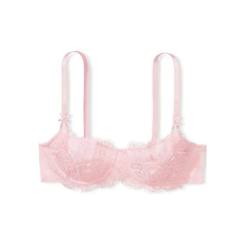 Victoria's Secret PINK DREAM ANGELS Wicked Unlined Lace Balconette Bra/PB Bra Women's Light Pink-0