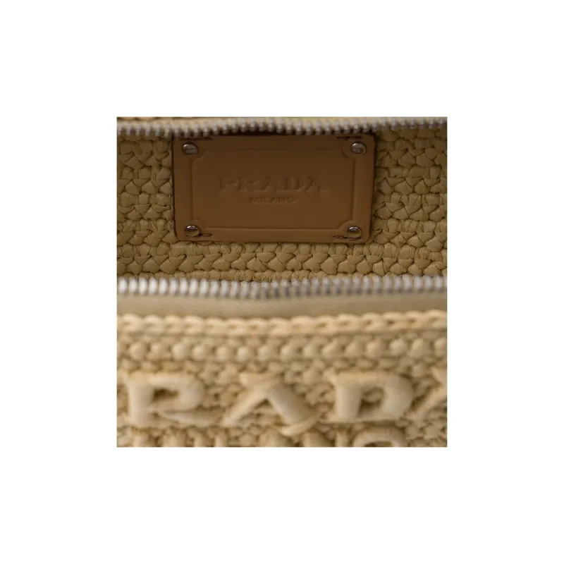 PRADA Brique Woven Fabric Shoulder Bag Crossbody Bag Men's Natural-4