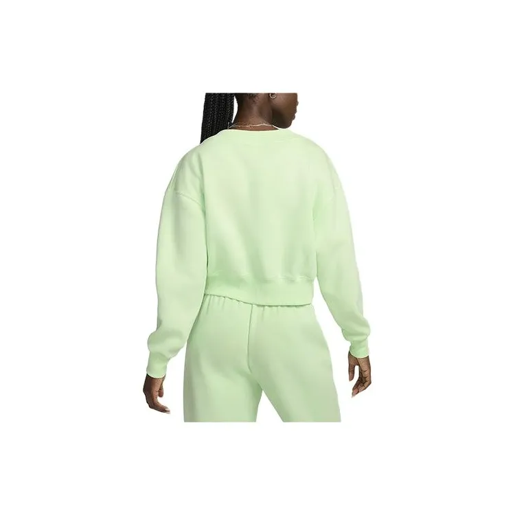 Nike Sportswear Phoenix Fleece Crop Tops Women's Vapor Green/Sail Color-1