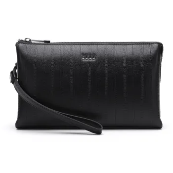 ELLE HOMME Cow Leather Clutch Regular Men's Black
