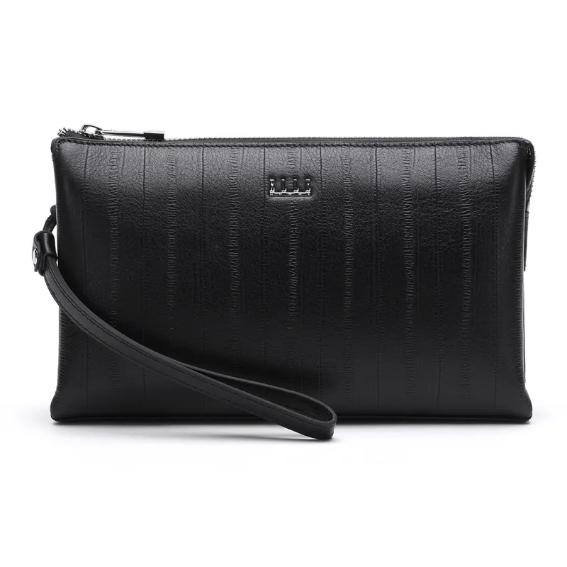 ELLE HOMME Cow Leather Clutch Regular Men's Black-0