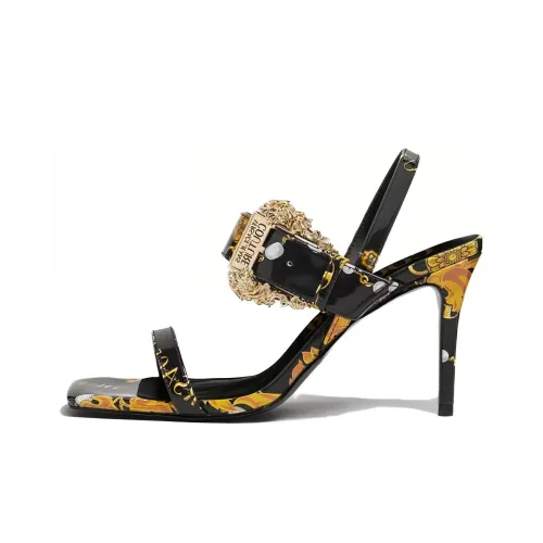 VERSACE JEANS Couture Baroque-print 85mm Square-toe Sandals