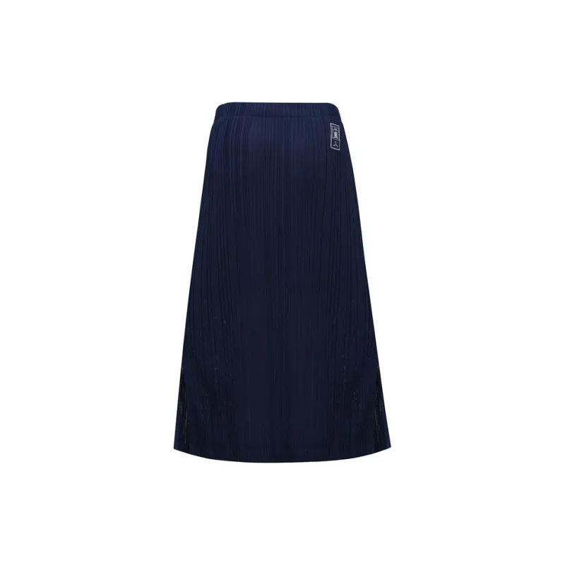 LI NING 1990 Classic Collection Casual Long Skirt Women's Dark Iris Blue-1