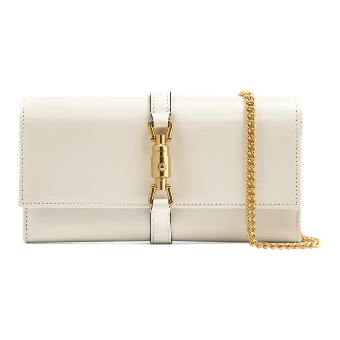 GUCCI Jackie 1961 Leather WOC Chain Bag Shoulder Bag, Crossbody Bag Small Size Women's White-0