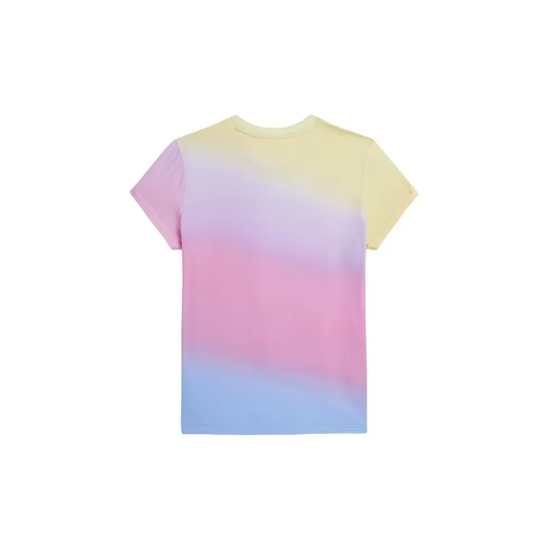 Polo Ralph Lauren Spray Painting Gradient Straight Fit Knitted Fabric Short Sleeved T Shirt Women's Multicolor-1