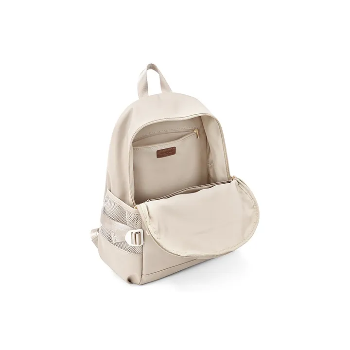 MAKEUP KITTEN Nylon Fabric With Synthetic Leather Backpack Regular Unisex Black/Khaki-10