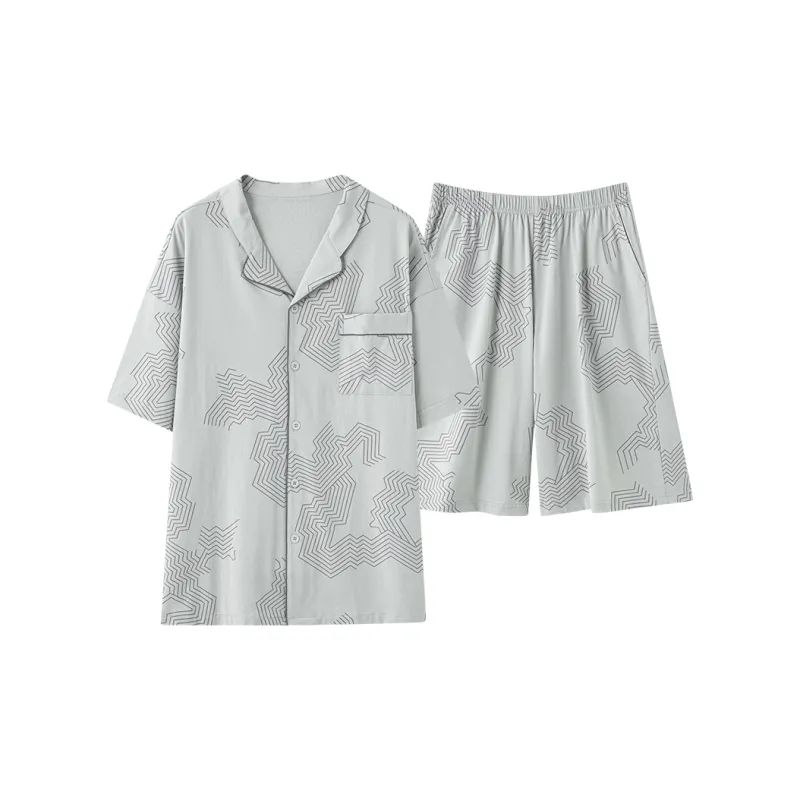 MIIOW Pajama Set Men's Light Gray-0
