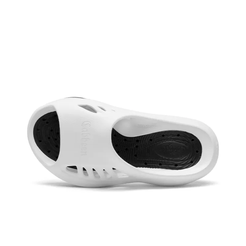 Cabbeen EVA Cut-Out Quick Dry Slide Slippers Men's White-3