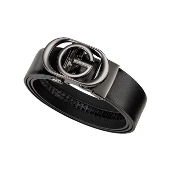 JAGUAR Genuine Leather Automatic Buckle Belt Business Top Grain Cow Leather Pants Belt Leather Belts Men's Width 3.55CM