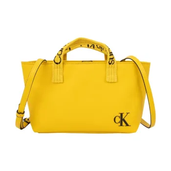 CALVIN KLEIN Coated Fabric One Shoulder Handbag Medium Size Women's Golden Gourd Yellow