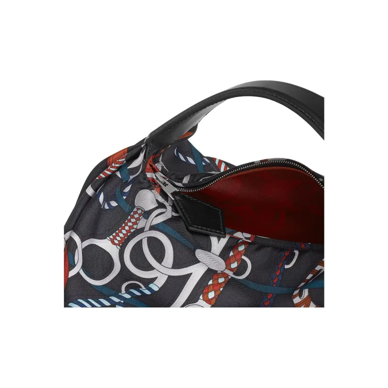 HERMES Hunter Cow Leather Handbag Women's Black & Multicolor-3