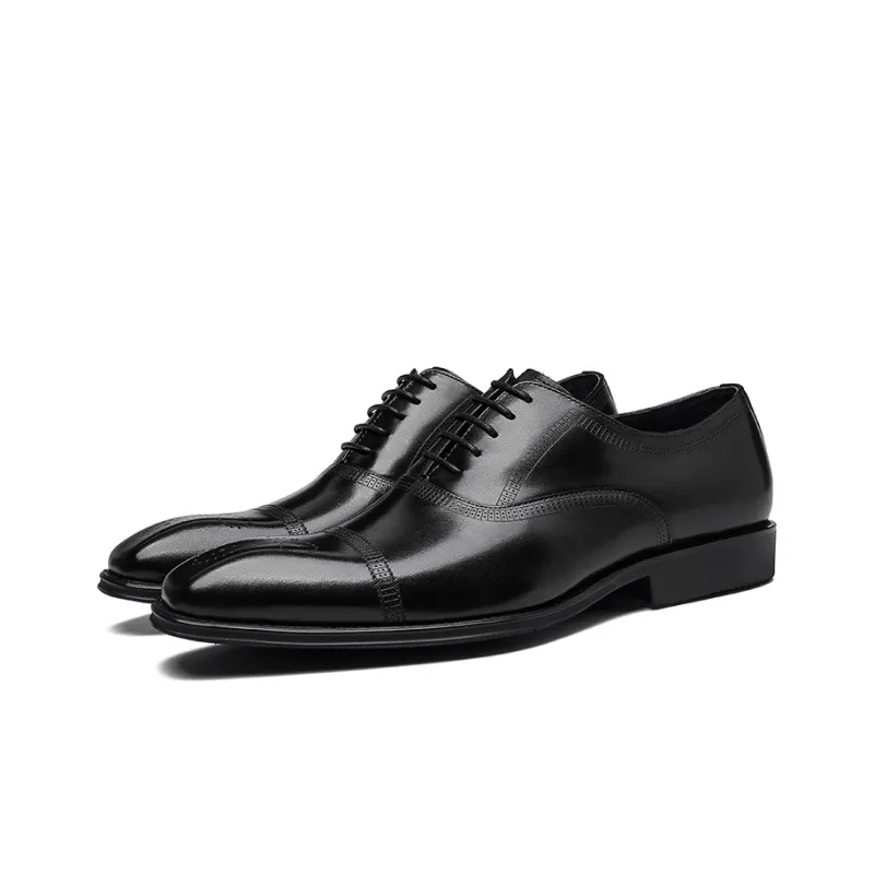 ASTON M.JAZZ Dress Shoes Men Low Top Black/Coffee-2