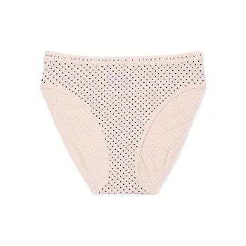 Victoria's Secret Stretch Cotton High-Leg Brief Panty/Dot Underpants Women's 1 Pack Nude Dot