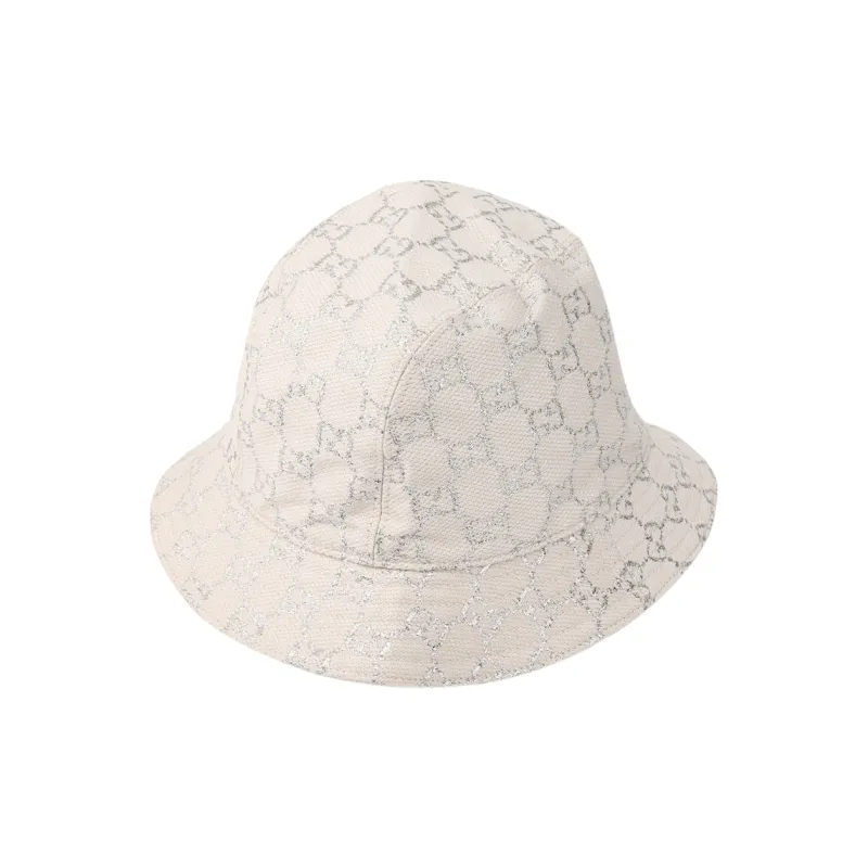 GUCCI Metallic Thread Logo Jacquard Fabric Bucket Hat-2