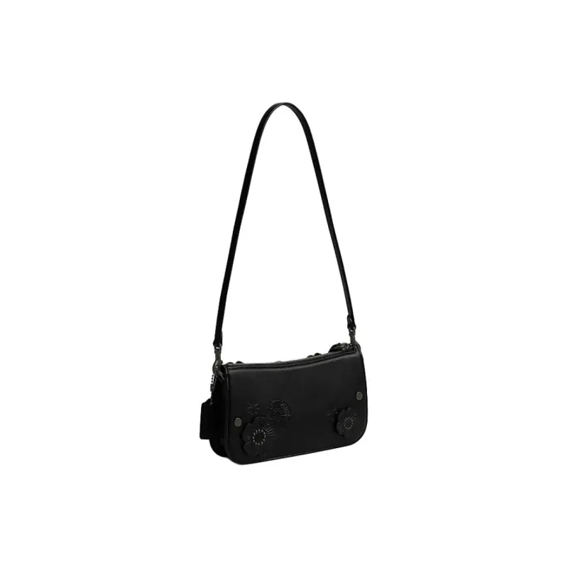 COACH Penn Cow Leather Handbag, Shoulder Bag Trumpets Women's Black-1