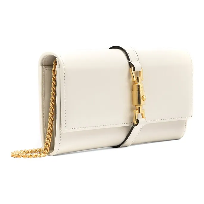 GUCCI Jackie 1961 Leather WOC Chain Bag Shoulder Bag, Crossbody Bag Small Size Women's White-2