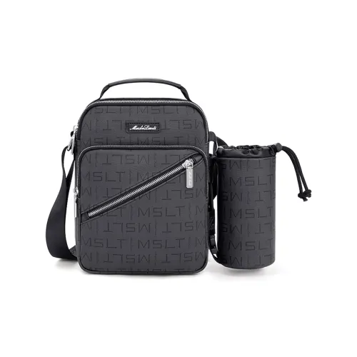 MashaLanti PVC Crossbody Bags Shoulder Bags Regular Men's Dark Gray