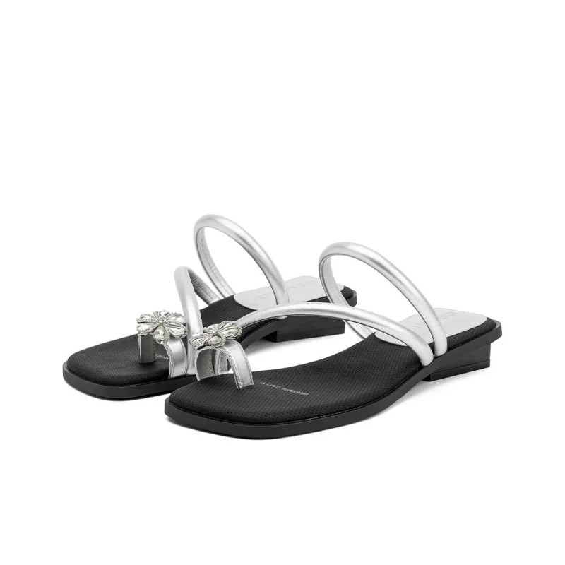 GEMEIQ Slide Slippers Women's Beige/Silver-6