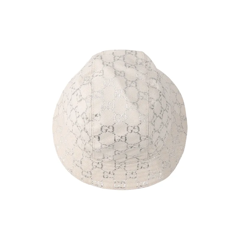 GUCCI Metallic Thread Logo Jacquard Fabric Bucket Hat-3