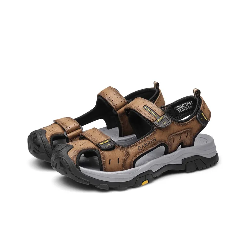 Strongman Beach Sandals Men's Black Light Brown-7