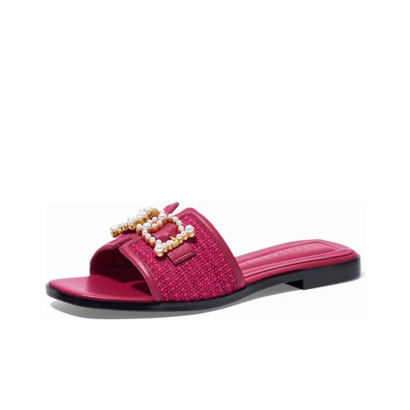 ZSAZSAZSU Rubber Sole Slide Slippers Women's Peach Pink-0