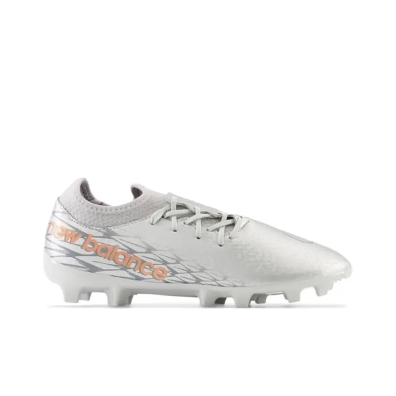 New Balance Furon V7 HG Hard Ground Anti Slip Wear Resistant Soccer Shoes Unisex White-1
