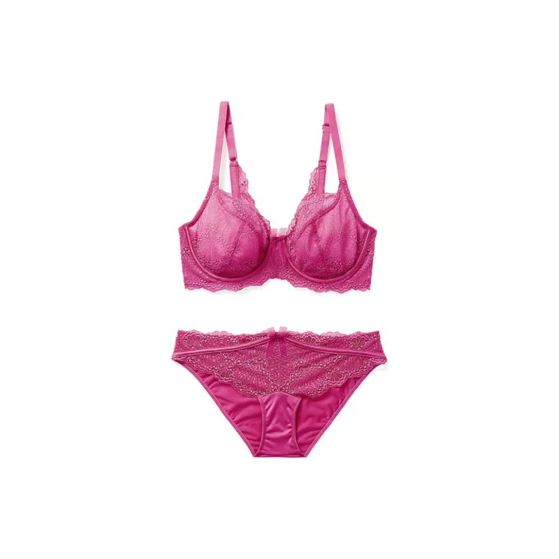 Victoria's Secret PINK Adore Me Hanne Fl Ce Bra Ad Panty St In Fl Fa/FF Underwear Set Women's Fuchsia-0