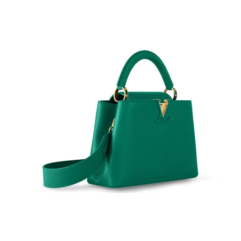 LOUIS VUITTON Capucines Cow Leather One Shoulder Handbag Trumpets Women's Emerald Green-1