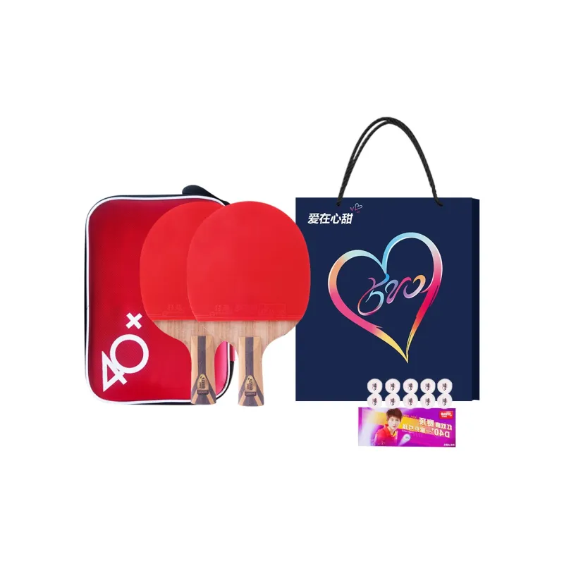DHS Ping Pong Paddles Unisex Teak, Carbon Red/Black-8