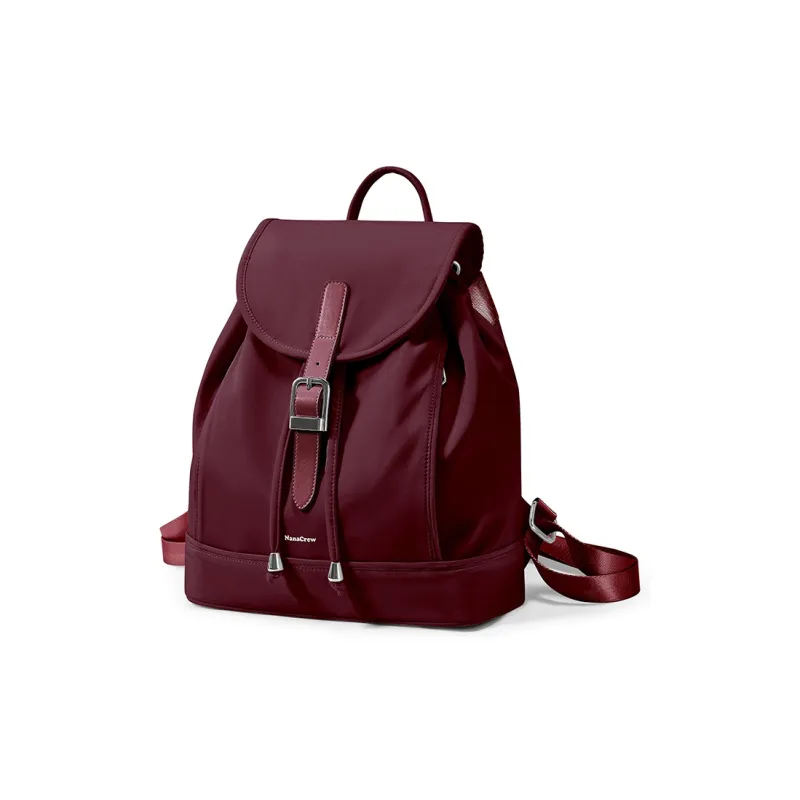 NANACREW Fabric Bucket Bag Backpack Regular Women's Black/Ecru/Burgundy-17