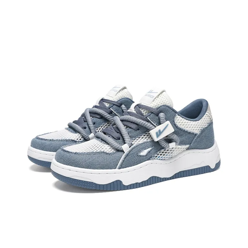 Warrior Denim Puffy Shoes Breathable Low-Top Skateboard Shoes Unisex-16
