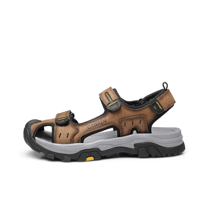Strongman Beach Sandals Men's Black Light Brown-5