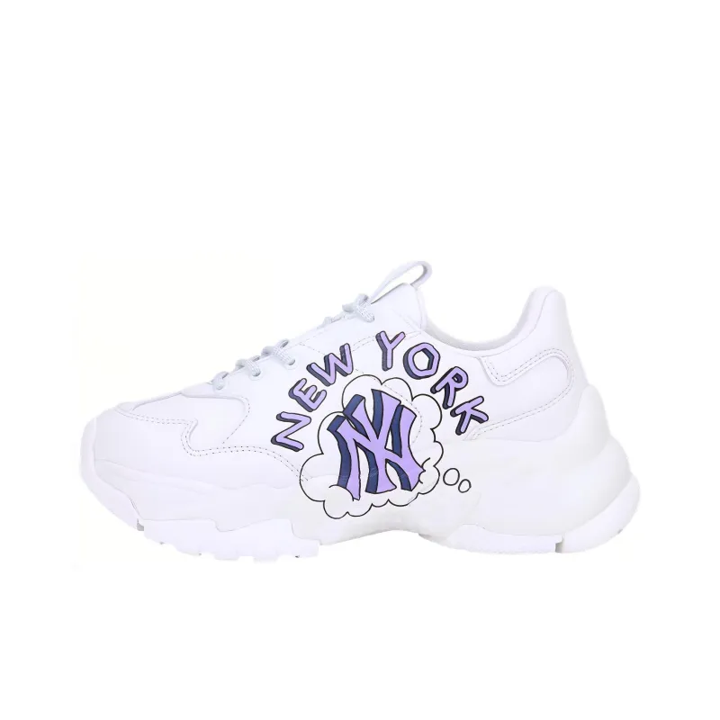 MLB Big Ball Chunky Chunky Sneakers Unisex Low Top White Purple-0