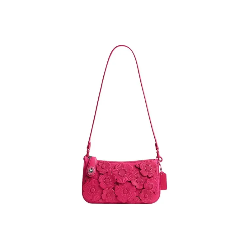 COACH Penn Cow Leather Handbag, Shoulder Bag Trumpets Women's Dragon Fruit-0