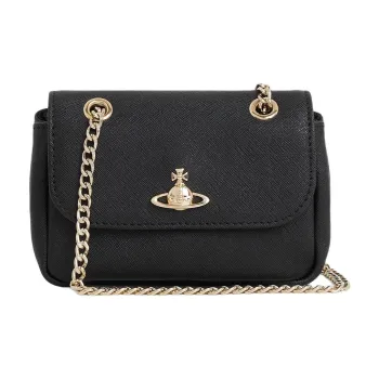 Vivienne Westwood Polyester Cotton Blend Wallet, Shoulder Bag, Crossbody Bag Trumpets Women's Black