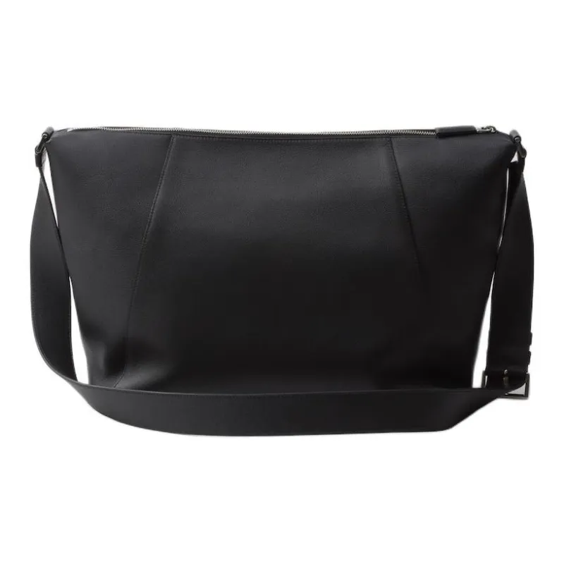 PRADA Grained Leather Crossbody Bag Shoulder Bag Men's Black-2