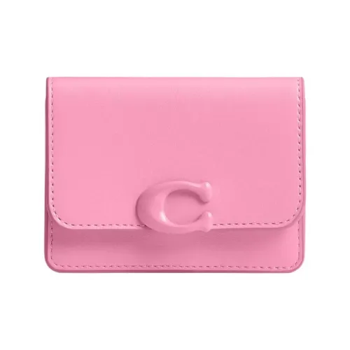 COACH Bandit Calfskin Wallet Mini Women's Bright Pink