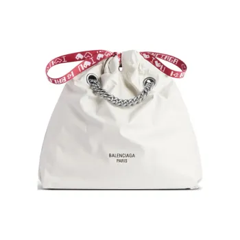 Balenciaga CRUSH Cow Leather Tote Bag Shopping Bag Shoulder Bag Crossbody Bag Small Size Women's White