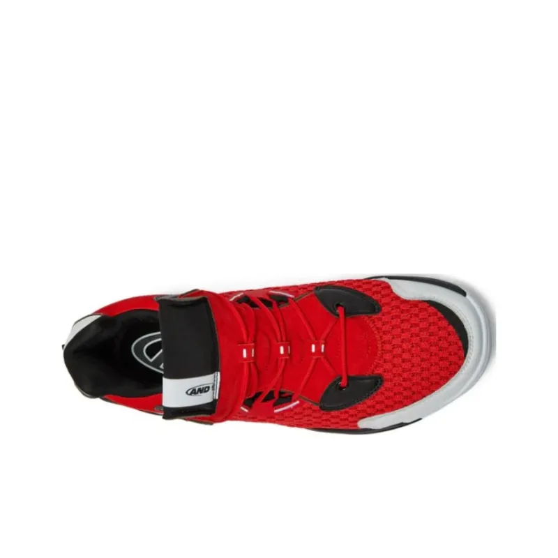 AND1 Override Anti-Slip Wear-Resistant Low-Top Basketball Shoes Men's Black Red-3