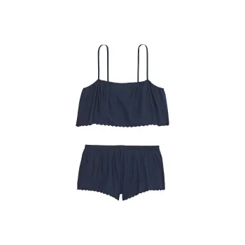 Victoria's Secret PINK VICTORIA'S SECRET HeritageCottonEyeletCamiFlutt/Ny Pajama Set Women's Marine Blue