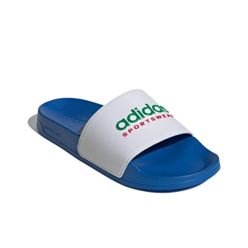 Adidas Adilette Shower Slides Bright Royal Cloud White Team Green-2