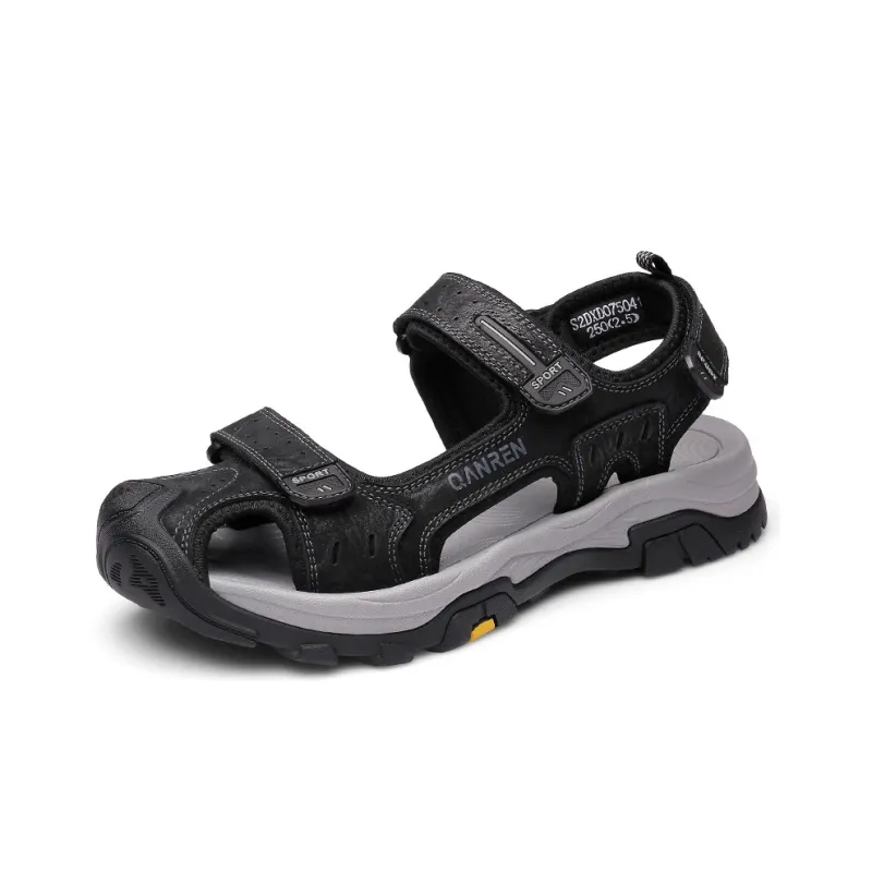 Strongman Beach Sandals Men's Black Light Brown-1