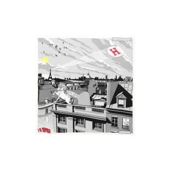 HERMES Minuit Au Faubourg Silk Scarves Unisex